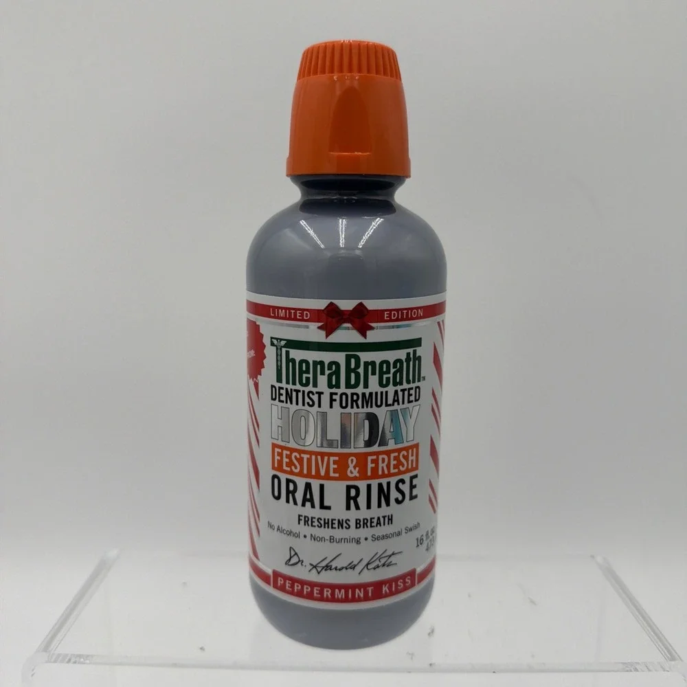 TheraBreath LTD EditionHoliday Festive & Fresh Oral Rinse, 16 fl‎ oz Peppermint